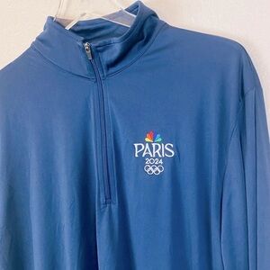 Team Apparel Paris 2024 Embroidered Logo Long Sleeve 1/4 Zip Size L
